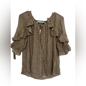 Fifteen Twenty Olive Floral Blouse